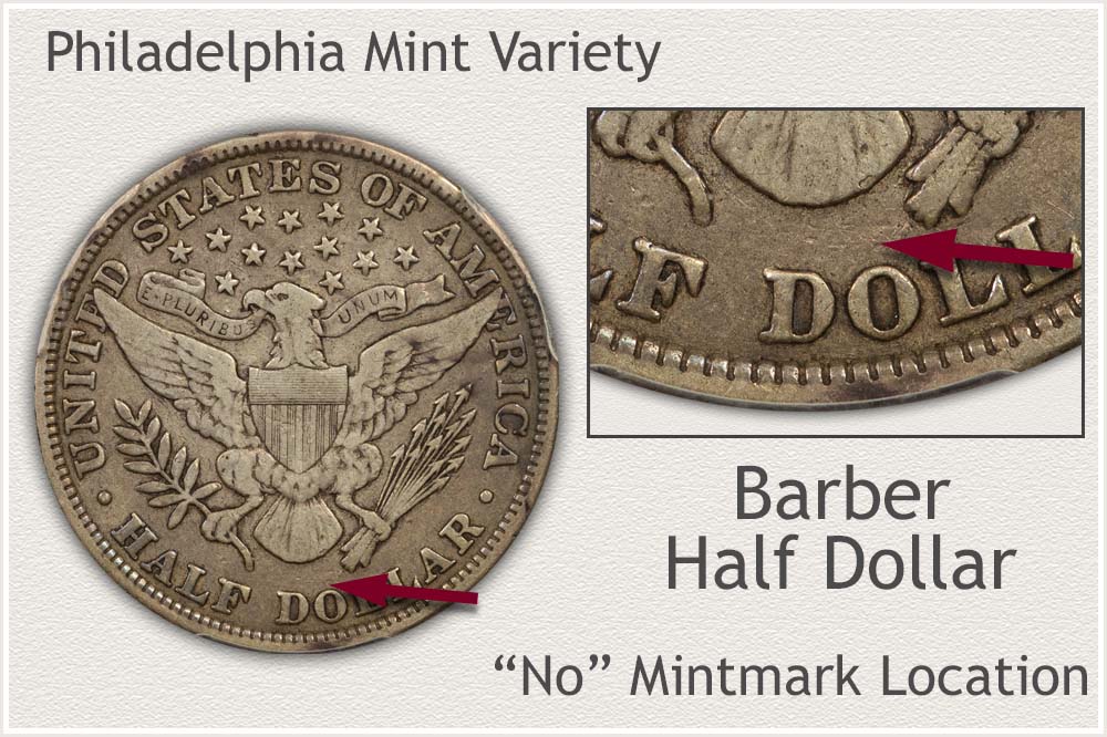 1898 Philadelphia Barber Half Dollar Prooflike variety showing mirror-like fields contrasting with frosted Liberty portrait devices